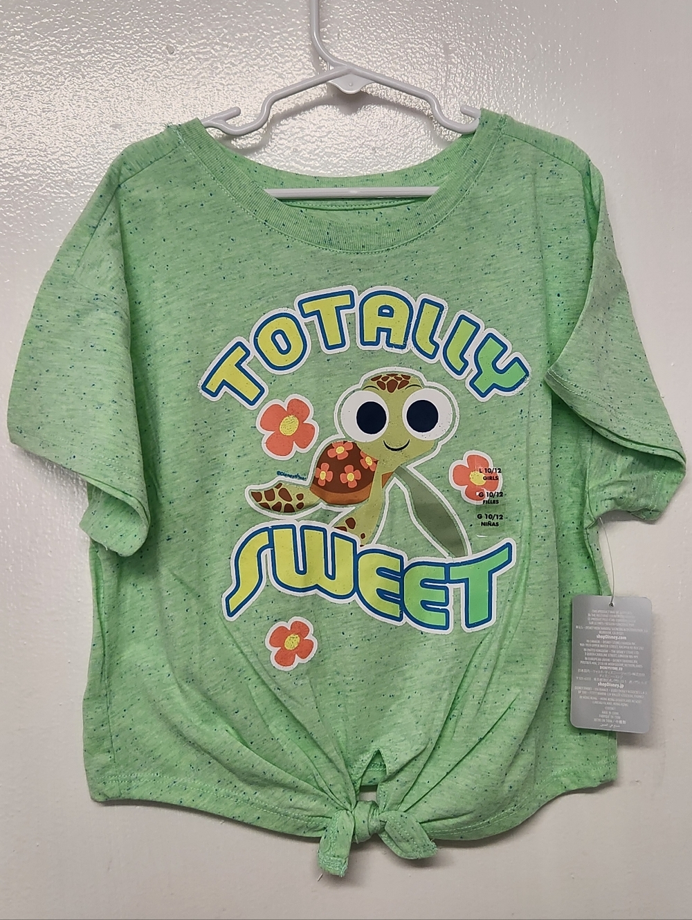 Girls Disney Large Size 10 12 Totally Sweet Turtle Green Shirt Finding Nemo